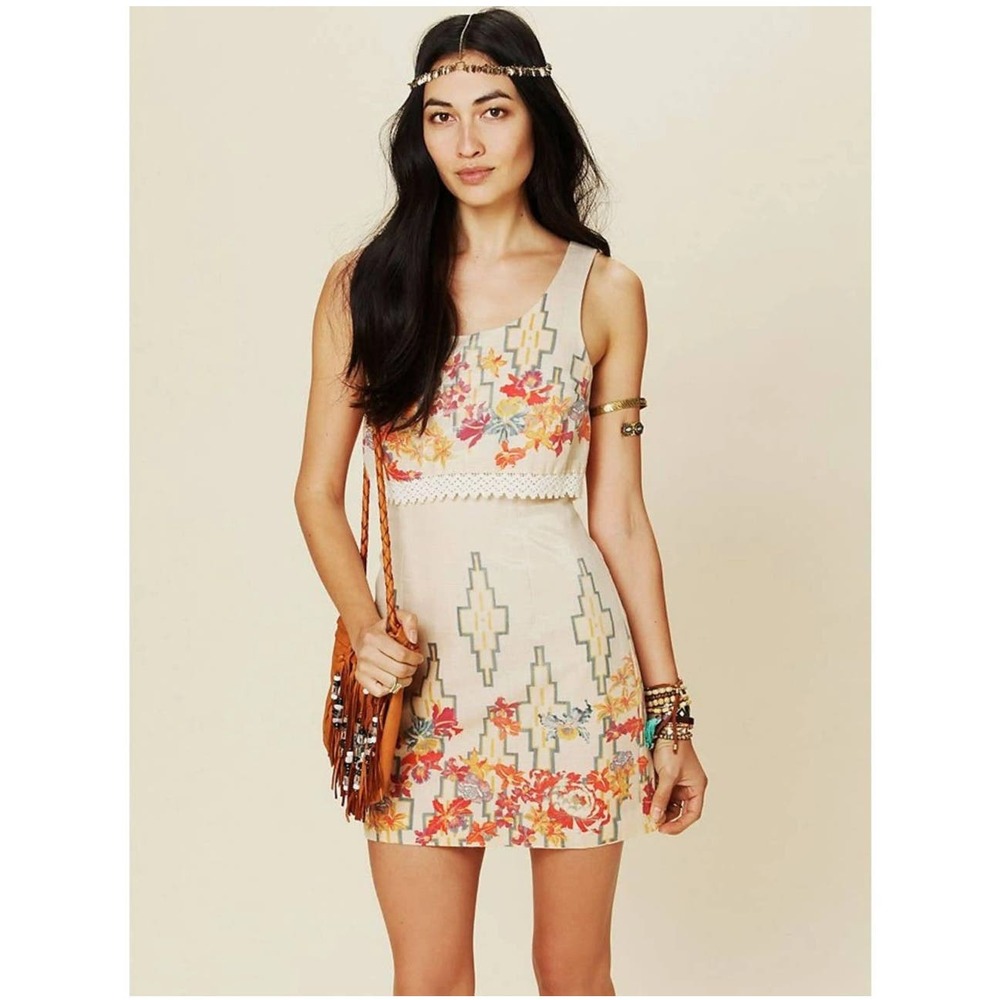 FREE PEOPLE Dress Size 4 Mini Boho Bohemian Sleeveless Mini Festival Concert